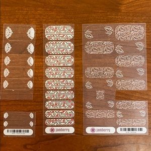 Lot of 6 clear patterned partial Jamberry sheets